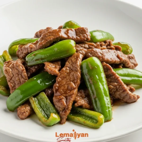 Beef in green pepper