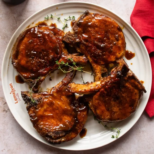 Honey glazed pork chops